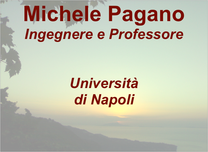 Michele Pagano
Ingegnere e Professore


Università 
di Napoli

￼